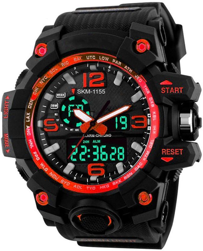 Hot Selling New Classy Sports Designer Top Trending Special Collection Watch Analog-Digital Watch - For Boys AJ_1155_RED