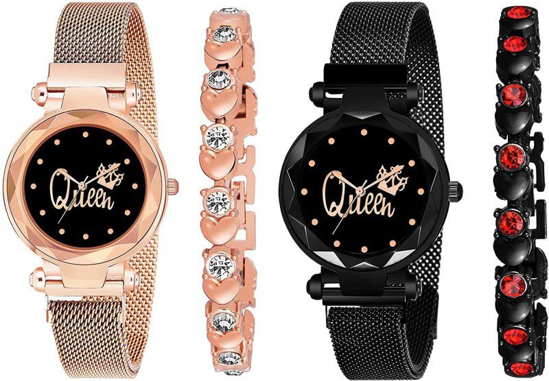 Analog Watch - For Women Magnetic Belt Combo Watch and Bracelet Women's and Girl's Watches Pack of 4