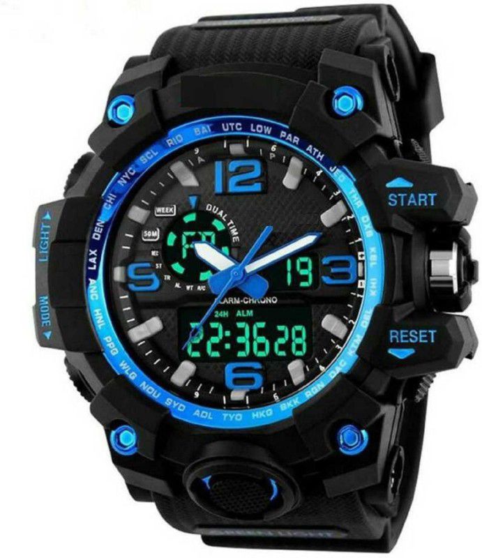 stylish different colored Watch Analog-Digital Watch - For Boys A1 Attractive Watch 1155 Army BLUE Chronograph Analog Digital 1155 Analog-Digital Watch - For Mens & Boys