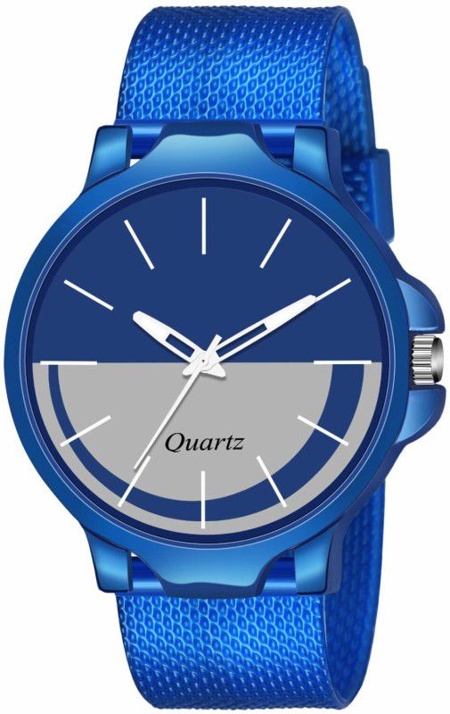 Analog Watch - For Men Stylish Blue Dual Color Dial & PU Belt