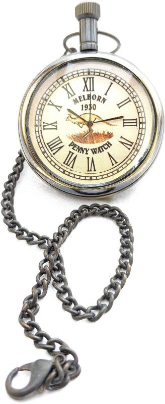k.v handicrafts Antique Brass Analog Gandhi Watch / Pocket Watch (Penny Watch Dial) KVPW-BA-50-00333 Brass Gold, Brass Antique Brass Pocket Watch Chain