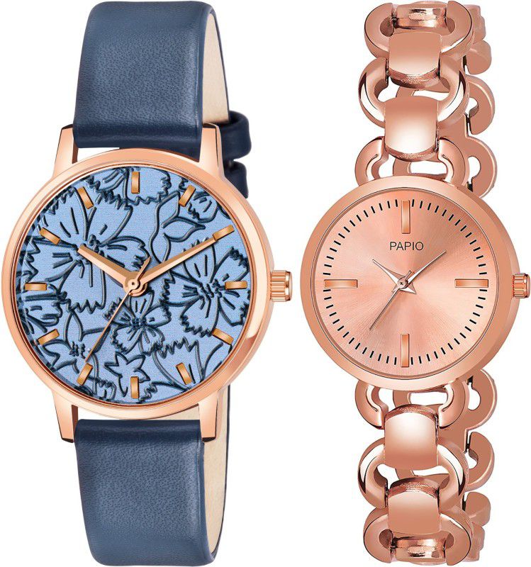 Blue And Rose Gold Color Women Watch Analog Watch - For Girls PWC26