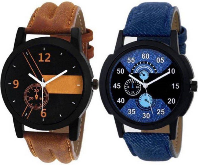 Analog Watch - For Men Attractive Brown And Blue Combo Fast Selling Kids And Men Watch - For Boys & Girls