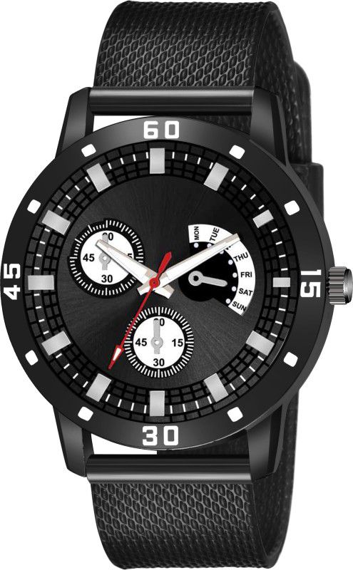 Designer Fashion Wrist Analog Watch - For Men Black color Two round Desing black Color for men Designer Fashion