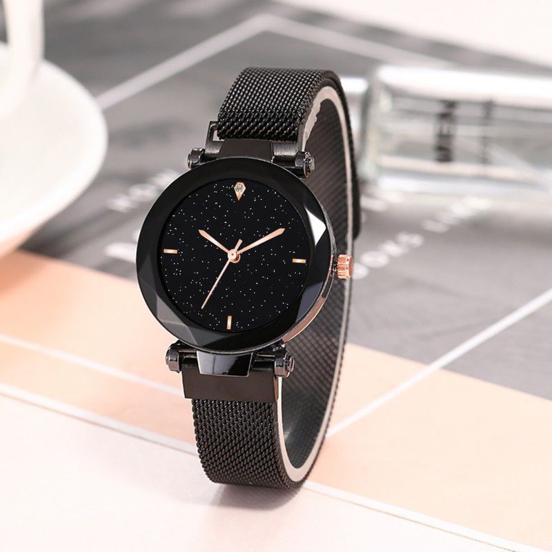 Studded magnet Watch for Womens watches girls watch for girls Analog Watch - For Women 4 Point Magnetic Black Color
