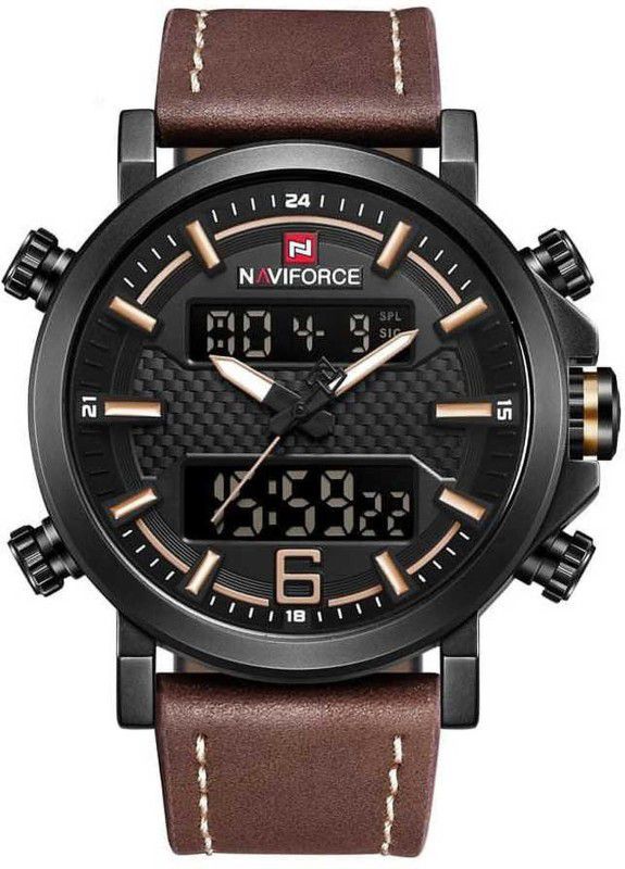 NF9135 Analog-Digital Watch - For Men NF-9135YEL