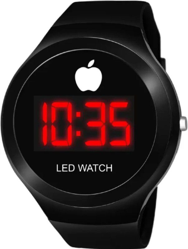 Digital Watch - For Boys AV35 Round Shape Led Digital Watch with Apple Logo