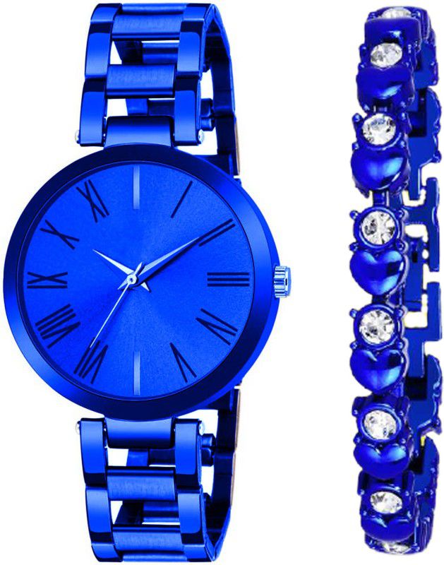 For Girls And Womens Analog Watch - For Women Analog Blue Dial Watch And Bracelet Combo