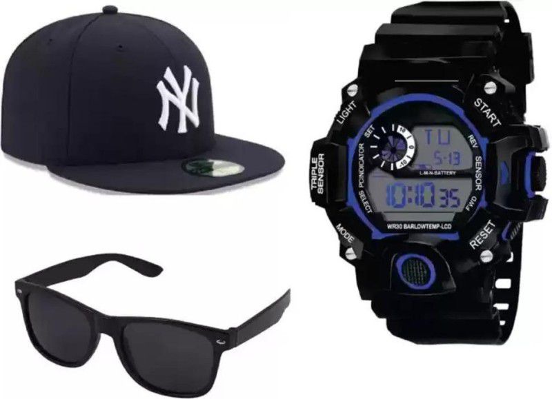 Regards True Like Best Return Gift Top Selling Premium Quality Festival Gift Digital Watch - For Boys & Girls 2022Just Smile:) Ny Hip Hop Cap Digital Watches With Sunglasses 100% Comfortable