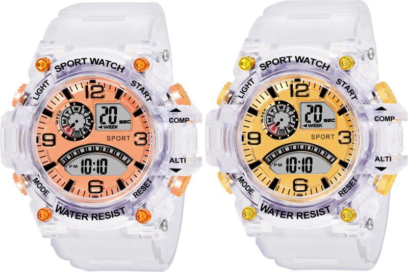 Working Day and Date Digital Watch - For Boys EH-829-ROSEGOLD-GOLD