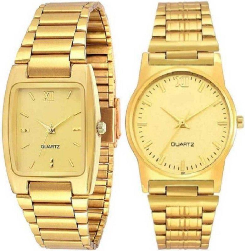Analog Watch - For Men & Women STYLISH ANALOG ORIGINAL COLOR GP SET OF 2 ANALOG BEST WATCH FOR COUPLE