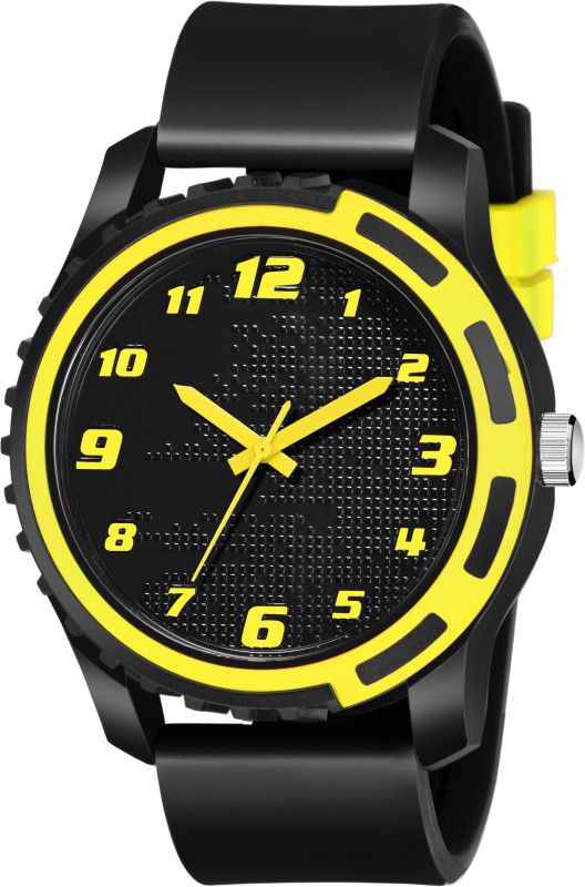 Sport Analogue Men's & Boy's Watch (Yellow Dial Black Colored Strap) Analog Watch - For Women SPORT YELLOW DIAL BLACK STRAP