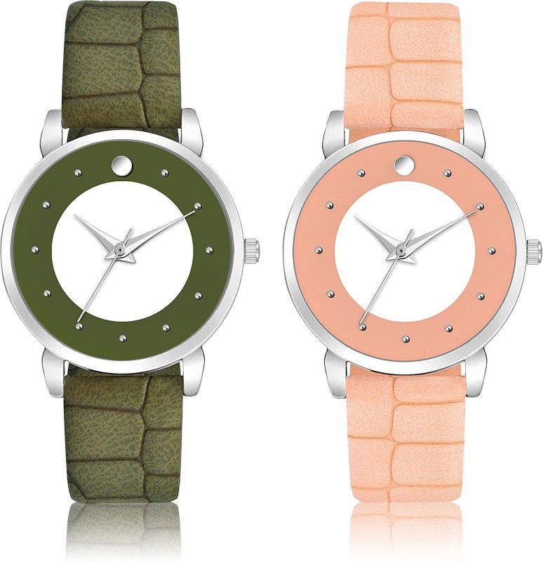Analog Watch - For Girls Different Professional Casual Analogue Combo Watch For Girls & Woman Watch Multi Color Round Analogue Dial Stylish Leather Strap Wrist Types Analogue Combo Watch