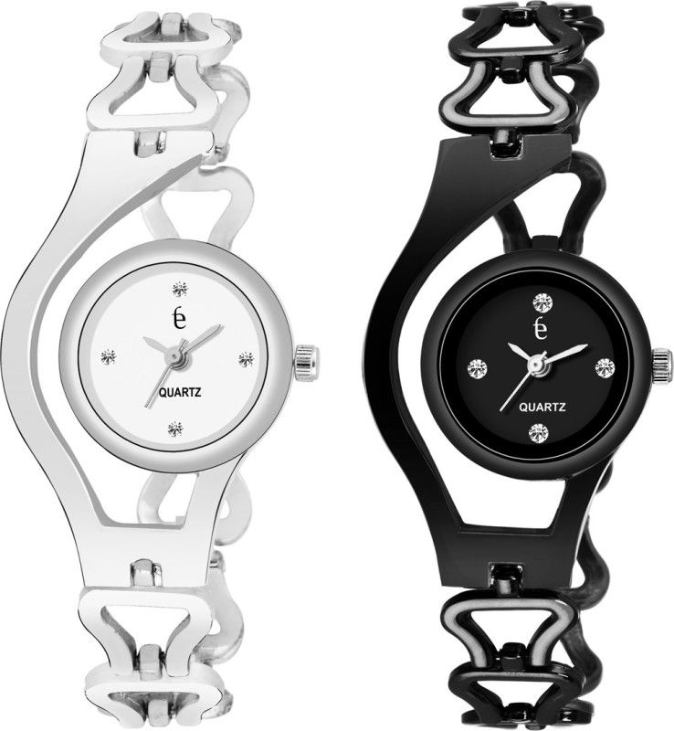 Yuva Analog Watch - For Women Combo Pack 2 Designer Stylish Black-White Dial Bangle Watch For Girls & Women