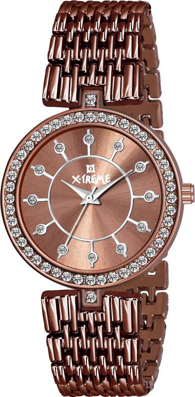 Stylish Brown Dial With Brown Bracelet Metal Strap Analog Watch - For Women XM-R520-BRBR