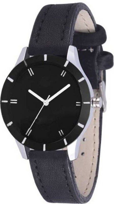 GR_121 Analog Watch - For Girls Black color Lether simple Belt watches