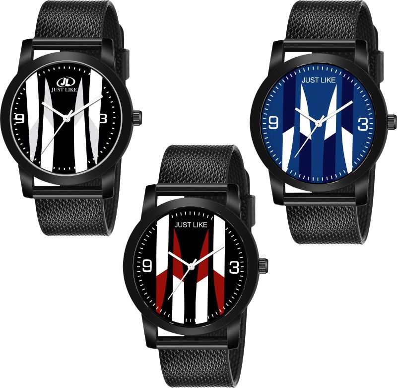 Analog Watch - For Boys Set Of 3 Rubbers strap Analog Wrist Watch For boy And Men