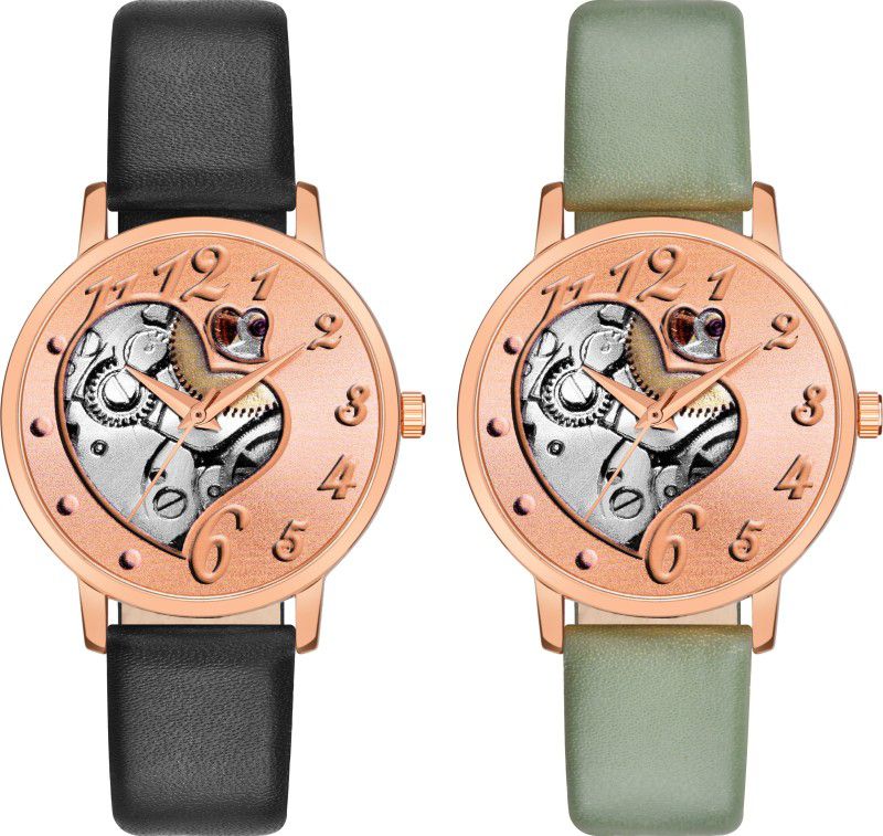 Analog Watch - For Girls Professional Casual Best Color Black -green Combination Analogue Watch For Girls
