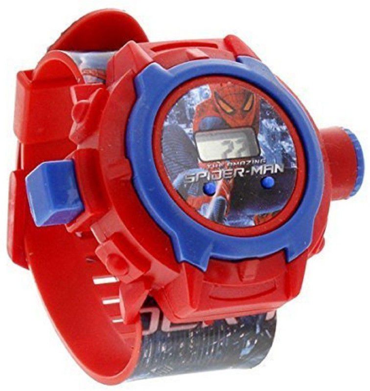 Digital Watch - For Boys Spiderman Unique 24 Images Projector Digital Toy Watch for Kids - Good Return Gift - Enjoy with 24 Photo Projector