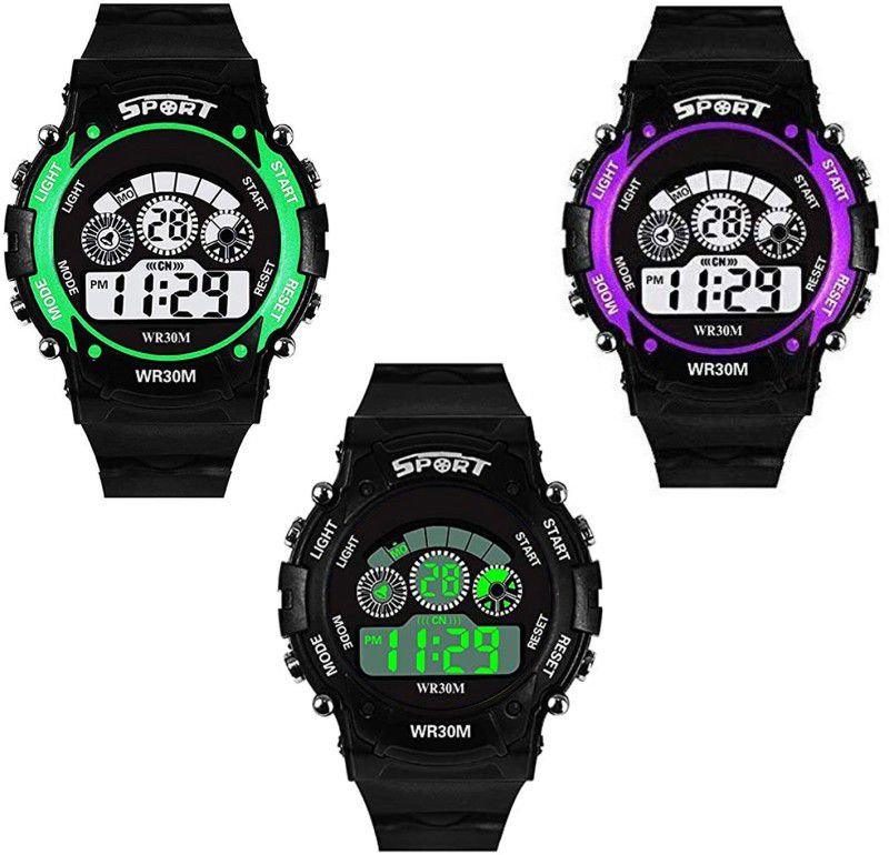 SPOSTYS WATCH Digital Watch - For Boys & Girls SPORTS KIDS WATCH COMBO OF 3 STYLISH COLLECTION