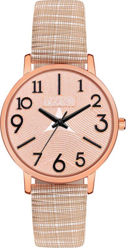 Analog Watch - For Women Orange color Designers Fashion Leather Strap Round Dial Stylish professional watch for girls and women