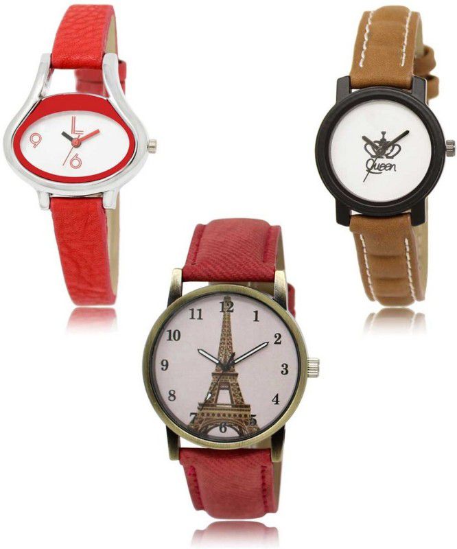 Latest Set of 3 Stylish Attractive Professional Designer Combo Analog Watch - For Women LR-206-209-230 Premium Quality Collection