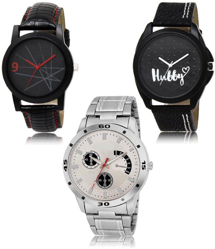 DK Analog Watch - For Men NEW Luxurious Attractive Stylish Combo SET OF 3 WATCH LR-08-31-101
