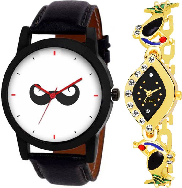 Analog Watch - For Men & Women Combo pack 2 Party-Wedding Peacock Multicolor Dial Couple Watch For Boys & Girls PCM-018