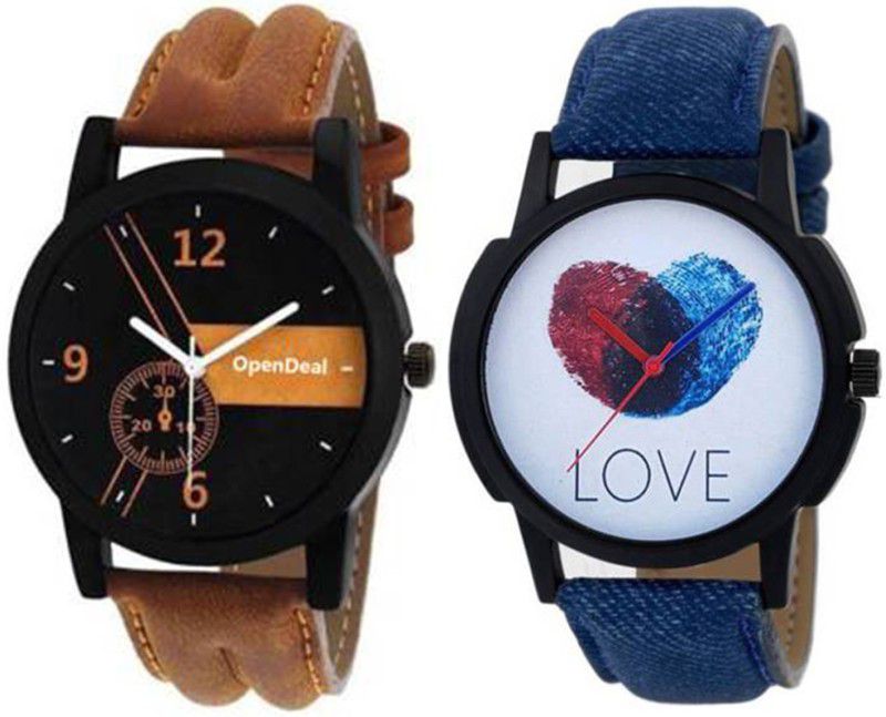 Analog Watch - For Boys & Girls New Graceful Colour Leather Belt Combo Watch For Men & Women OD-01-13