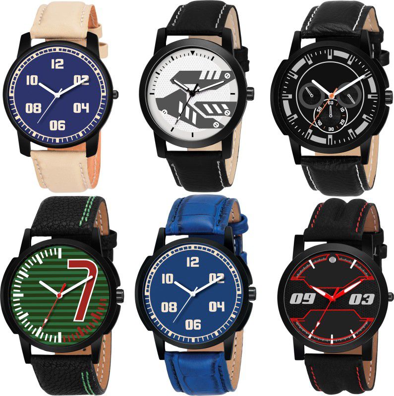 Analog Watch - For Boys & Girls OD-54-55-56-57-58-59 Combo Multicolor Designer Pack Of 6 watches