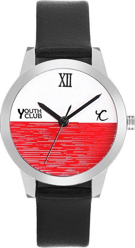 Analog Watch - For Girls CRT-RED New half Red and White Dial
