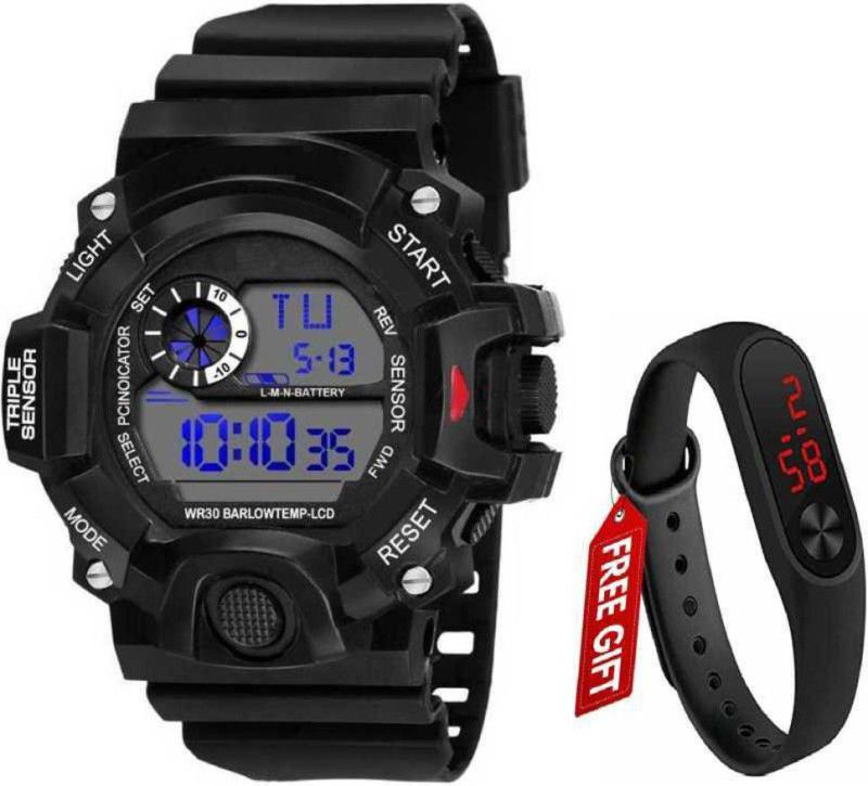 Sock Black Sports M2 Display Combo Digital Watch- for Boys combo 2 Digital Watch - For Men g shok black and m2 black combo digital watch