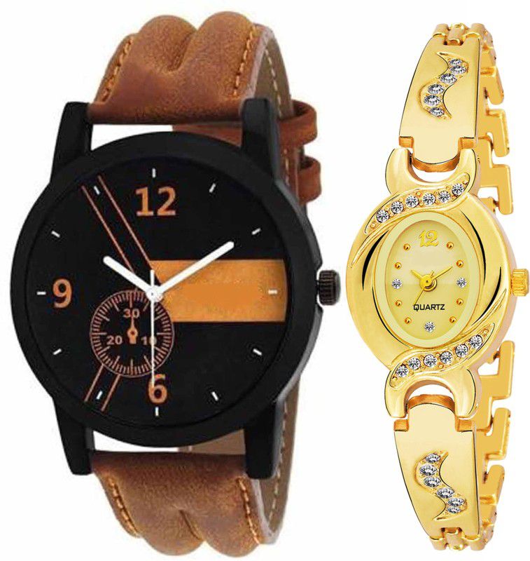 Analog Watch - For Men & Women Stylish Diamond Stunned Artistic Multicolor Strap Couple Combo Watch For Boys & Girls PCTB-029