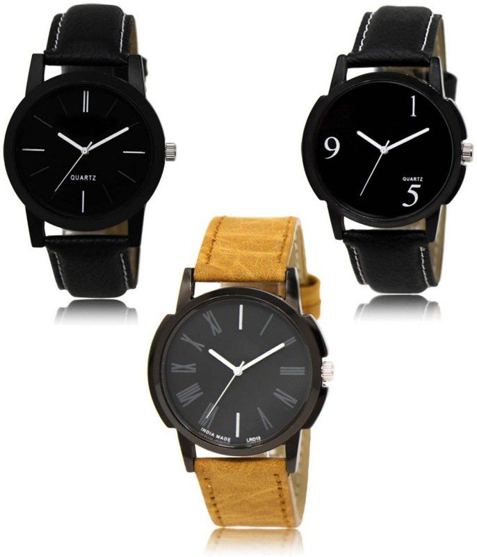 DK Analog Watch - For Men NEW Luxurious Attractive Stylish Combo SET OF 3 WATCH LR-05-06-19