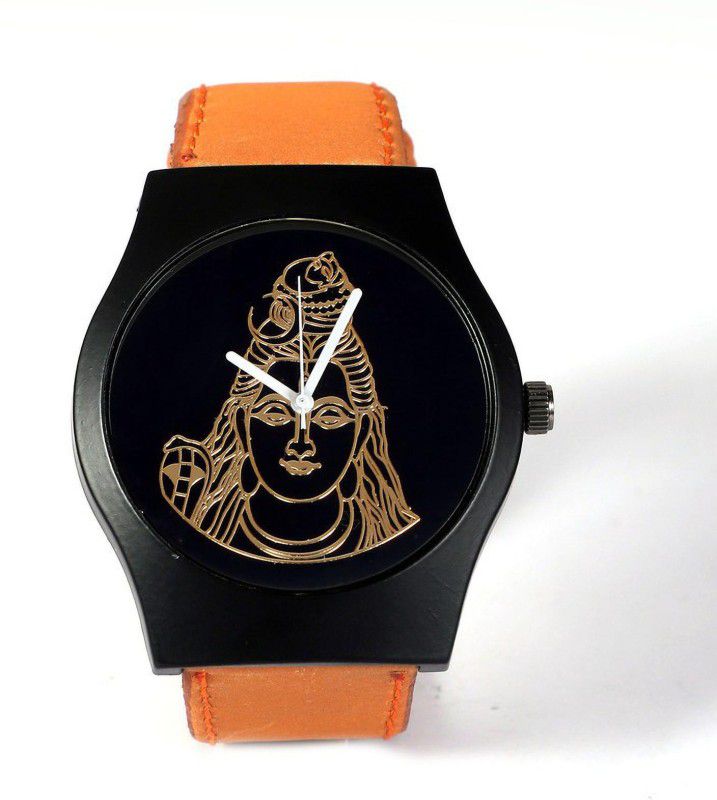 Lord Mahadev Shiv Shankar Casual Analog White Metal Dial wrist Watch Men's with 24k Gold Plated dial Pattern Analog Watch - For Men & Women WW04