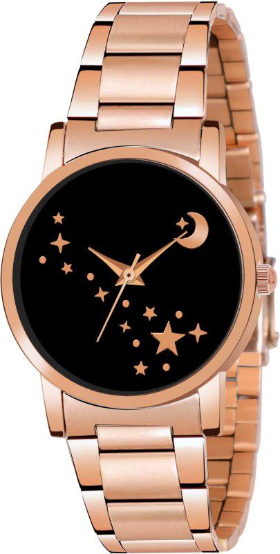 Analog Watch - For Women 2021 Black Dial Rose Gold Colour