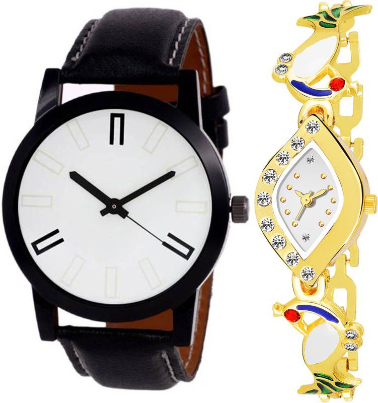 Analog Watch - For Men & Women Combo pack 2 Party-Wedding Peacock Multicolor Dial Couple Watch For Boys & Girls PCM-042