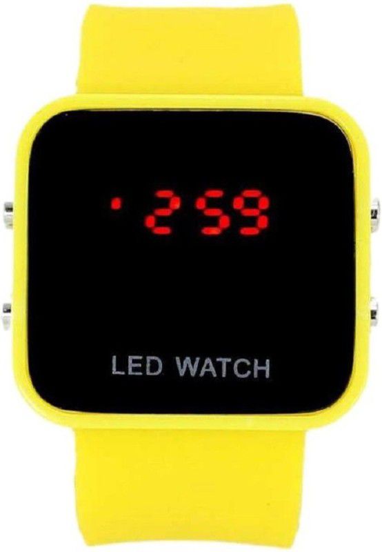 Square Digital Watch - For Boys yellow