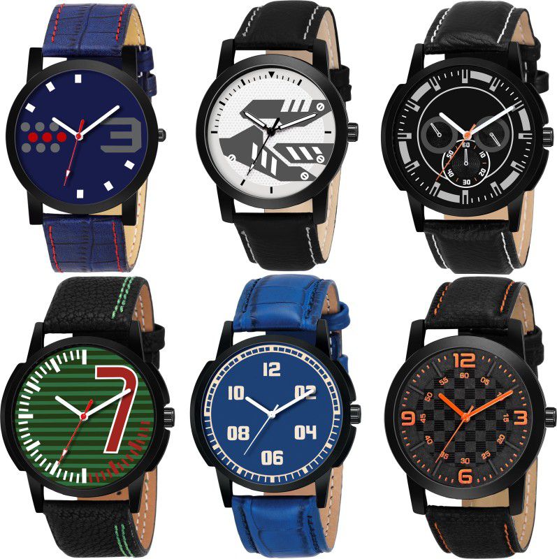 Analog Watch - For Boys & Girls OD-53-55-56-57-58-59 Combo Multicolor Designer Pack Of 6 watches