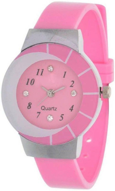 Watches::Girls Watches::Boy Watches Analog Watch - For Women Designer Pink Dial With Silver Case Pink Belt Girls Wrist watch For Women