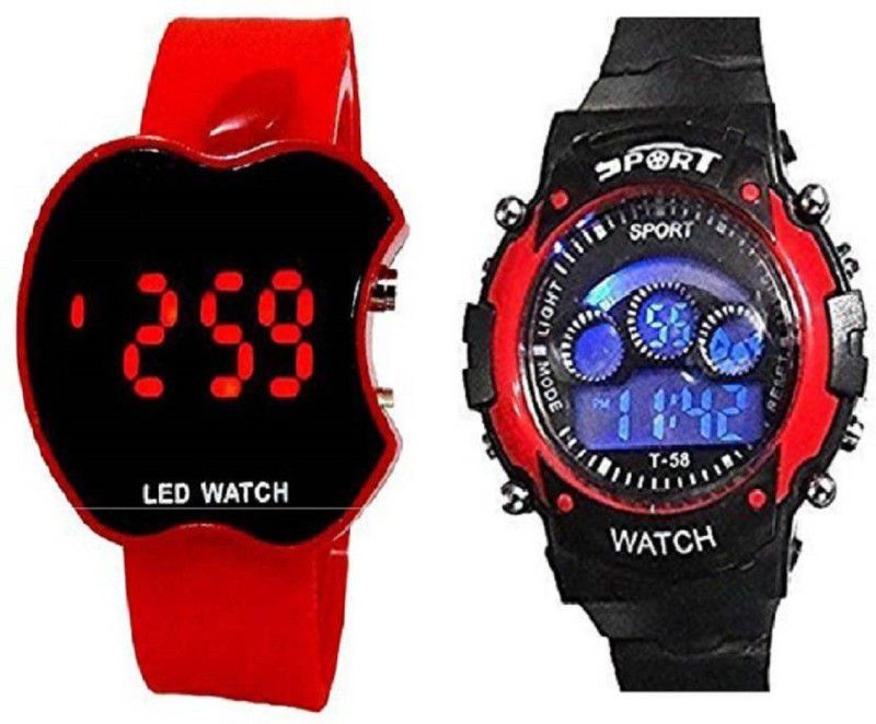 Analog Watch - For Boys NEW GENERATION BEST COLLECTION 7 LIGHT AND RED APLE SHAPE KIDS COMBO