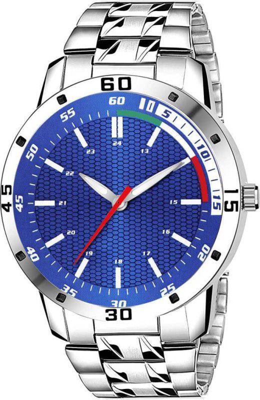 Stylish Analog Watch For Boy Analog Watch - For Men New Design Attractive Blue Dial With Stainless Steel belt