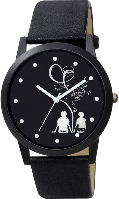 New Attrective Special Couple Black Love Dial Analog Watch - For Men KJR 471 BLACK