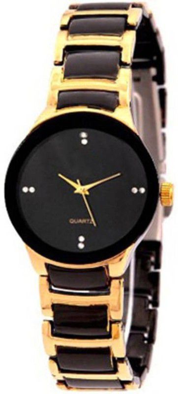 Collection Black Dial with Black & Golden Bracelet Strap Analog Watch - For Women fiz-22