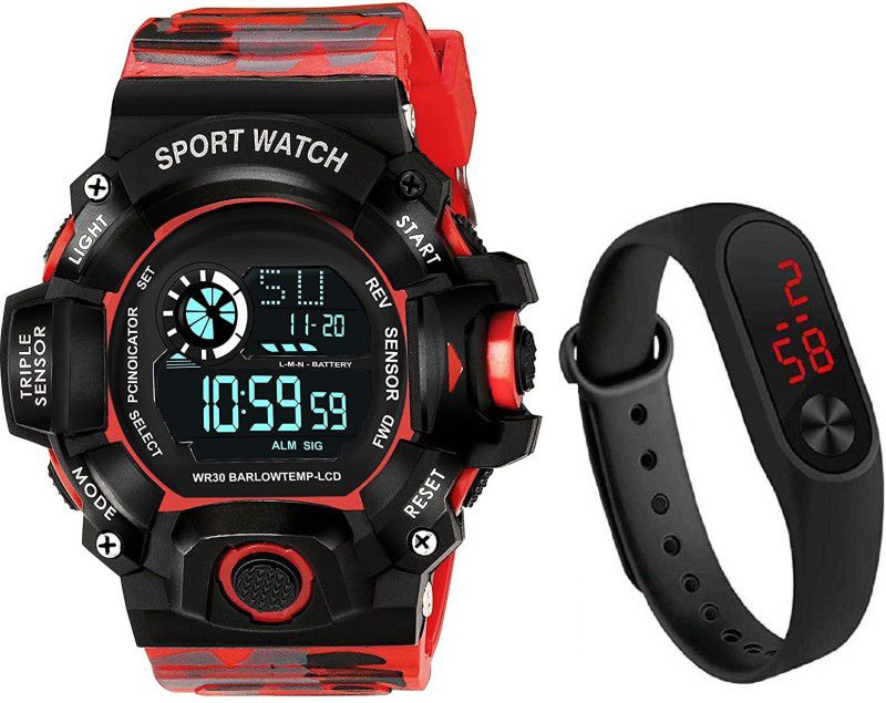Multi-Function Stylish Sports PU Strap Amazing Look Cool Style Digital Watch Digital Watch - For Men