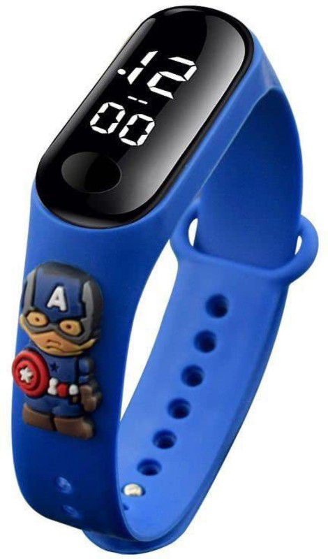 Captain America Band Corrector Digital Watch - For Boys & Girls MSG2295-BLUE