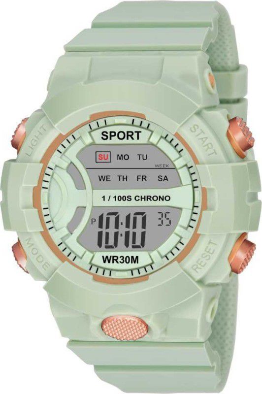 Digital Watch - For Boys & Girls Digital Stylish Round Dial Green color Watches For Men And Women