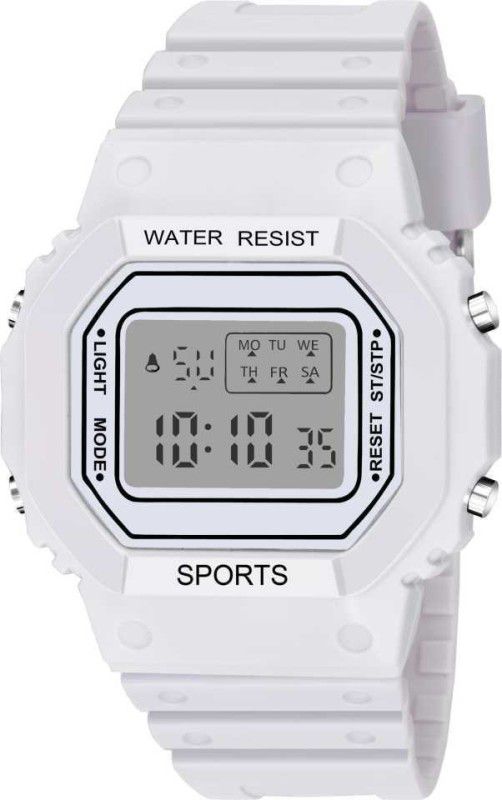 Digital Watch - For Boys & Girls Digital Stylish Square Dial White Color Watches For Men And Women