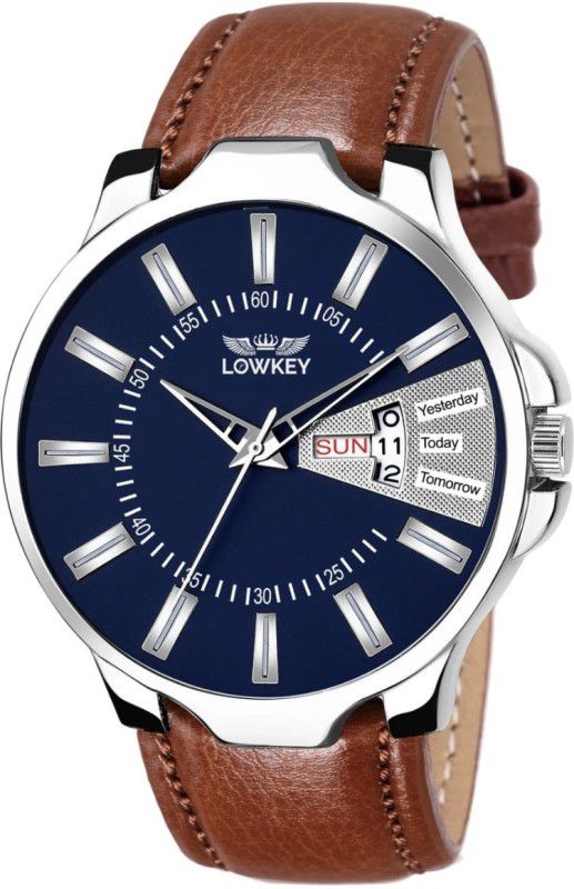 New Desing Classic Analog Watch - For Men LK-1126 BLUE DIAL BROWN STRAP DATE&DAY