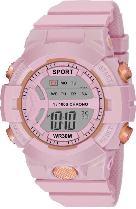 Digital Watch - For Boys & Girls Digital Stylish Round Dial Pink color Watches For Men And Women